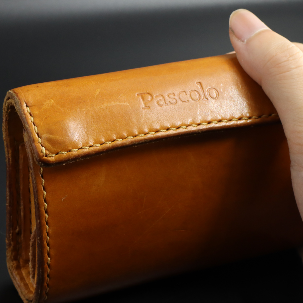 Pascolo定番3つ折り財布　ライトブラウン